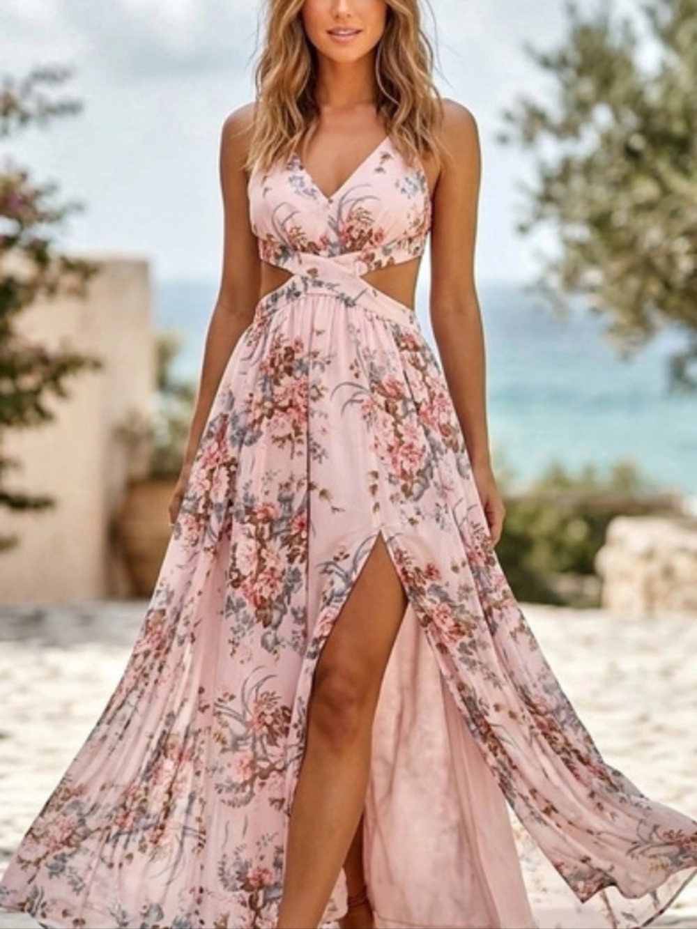 Floral Maxi Dress in Pink